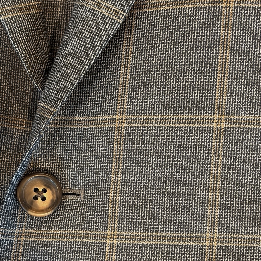 Brooks Brothers BrooksCool Madison Fit 42L Sport Coat Windowpane Gray Summer - Picture 15 of 16